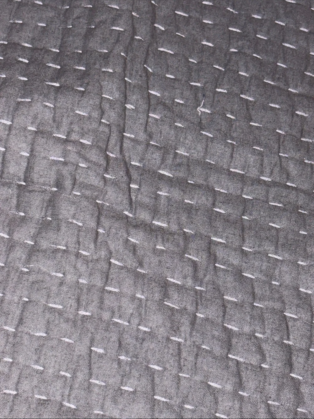 🍾 Pottery Barn Pick-Stitch Handcrafted Cotton Linen Bed shams Flagstone Gray